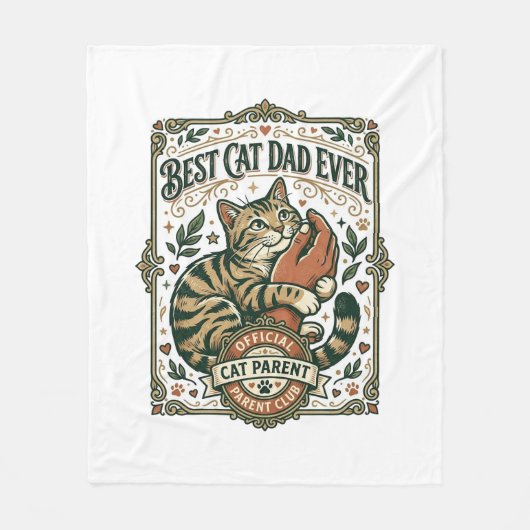 Bester Katzenvater Aller Zeiten Katzenmutter Vater Fleecedecke (Vorderseite)