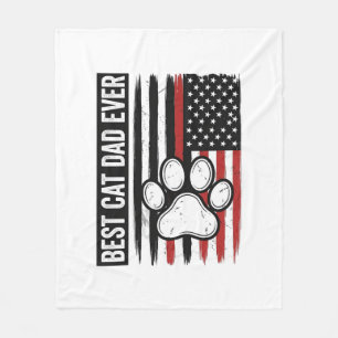 Bester Katzenvater aller Zeiten Patriotisches Pfot Fleecedecke