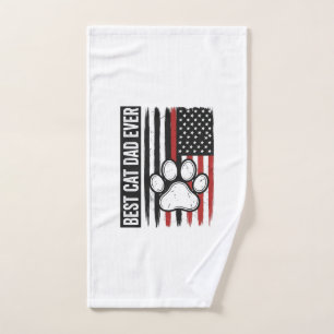 Bester Katzenvater aller Zeiten Patriotisches Pfot Handtuch