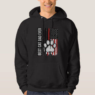 Bester Katzenvater aller Zeiten Patriotisches Pfot Hoodie