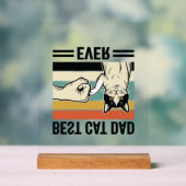 Bester Katzenvater Aller Zeiten Retro-Katze Fausts Acrylschild (Neutral)