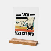 Bester Katzenvater Aller Zeiten Retro-Katze Fausts Acrylschild (Winkel)