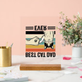 Bester Katzenvater Aller Zeiten Retro-Katze Fausts Acrylschild (Hochzeit)