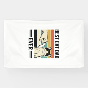 Bester Katzenvater aller Zeiten Retro-Katzen-Faust Banner