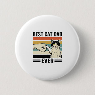 Bester Katzenvater Aller Zeiten Retro Katzen Faust Button