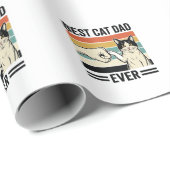 Bester Katzenvater Aller Zeiten Retro Katzen Faust Geschenkpapier (Rolleneckpunkt)