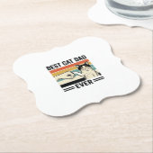 Bester Katzenvater Aller Zeiten Retro Katzen Faust Untersetzer (angewinkelt)