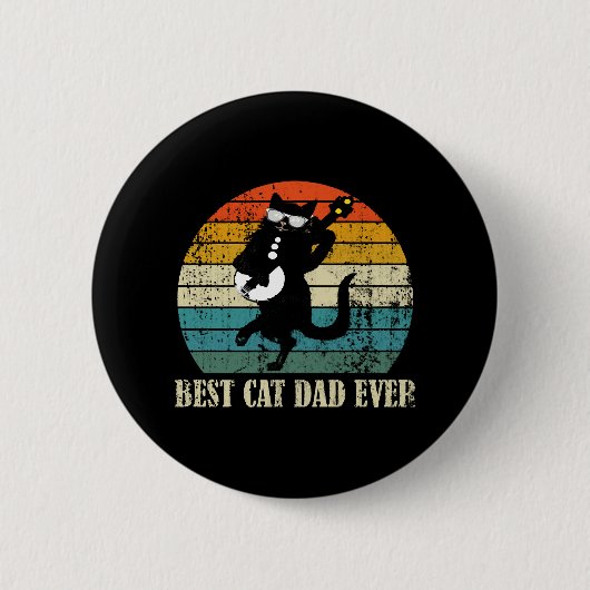 BESTER KATZENVATER ALLER ZEITEN RETRO VINTAGE BUTTON (Vorderseite)