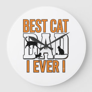Bester Katzenvater Aller Zeiten Vintage Katzenvate Große Wanduhr