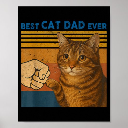 Bester Katzenvater Allerlustigsten Geschenke Männe Poster (Vorne)