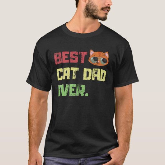 Bester Katzenvater Bedrängt T-Shirt (Vorderseite)