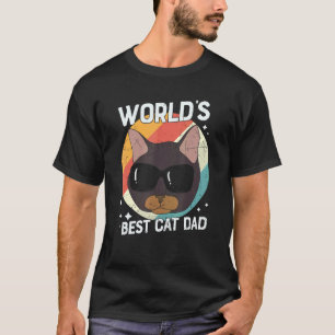 Bester Katzenvater der Welt für Männer Retro Vinta T-Shirt