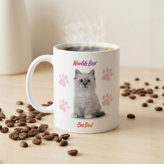 Bester Katzenvater der Welt Pet Foto Kaffee Kaffeetasse