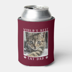 Bester Katzenvater der Welt Pfotenabdrücke Haustie Dosenkühler