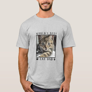 Bester Katzenvater der Welt Pfotenabdrücke Haustie T-Shirt