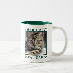 Bester Katzenvater der Welt Pfotenabdrücke Haustie Zweifarbige Tasse