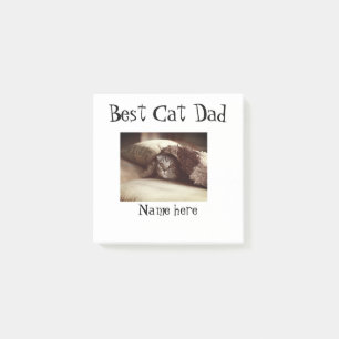 bester Katzenvater-Foto-Name Vatertag Haustier-Vat Post-it Klebezettel