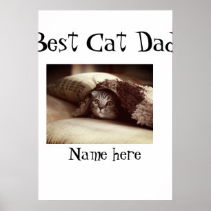 bester Katzenvater Foto Name Vatertag Haustier Vat Poster