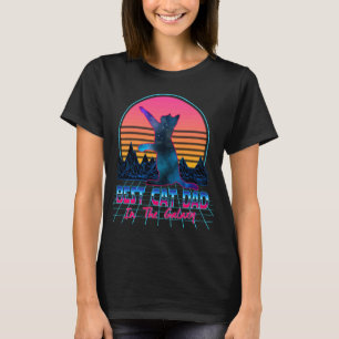 Bester Katzenvater in der Galaxie Retro Vintage 80 T-Shirt