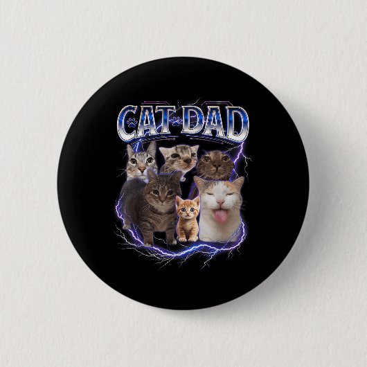 Bester Katzenvater lustiger Bootleg für Männer Pap Button (Vorderseite)