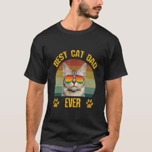 Bester Katzenvater  Papa Katze Mit Retro-Sonnenbri T-Shirt