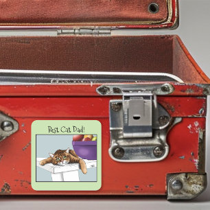 Bester Katzenvater Süße getigerte Katze Vatertag G Quadratischer Aufkleber