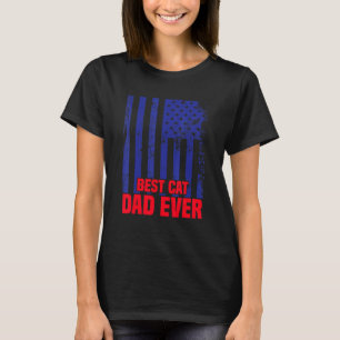 Bester Katzenvater überhaupt Amerikanische Flagge  T-Shirt