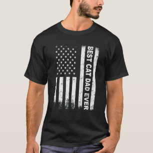 Bester Katzenvater überhaupt Amerikanische Flagge  T-Shirt