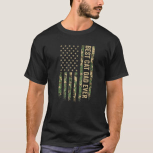 Bester Katzenvater überhaupt Amerikanische Flagge T-Shirt
