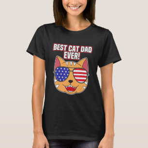 Bester Katzenvater überhaupt Patriotische Shades I T-Shirt