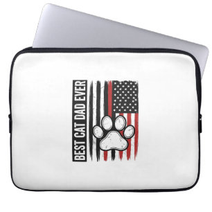 Bester Katzenvater überhaupt Patriotisches Pfoten- Laptopschutzhülle