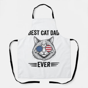 Bester Katzenvater überhaupt Patriotisches Vintage Schürze