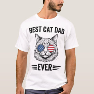 Bester Katzenvater überhaupt Patriotisches Vintage T-Shirt