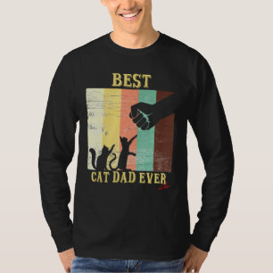 Bester Katzenvater überhaupt Retro Vintage Fist Bu T-Shirt