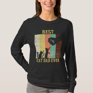 Bester Katzenvater überhaupt Retro Vintage Fist Bu T-Shirt