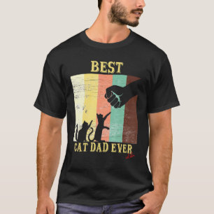 Bester Katzenvater überhaupt Retro Vintage Fist Bu T-Shirt