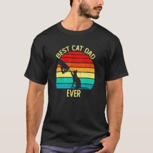 Bester Katzenvater überhaupt Retro Vintage Pfoten  T-Shirt