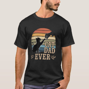 Bester Katzenvater überhaupt, stoße Faust Retro lu T-Shirt
