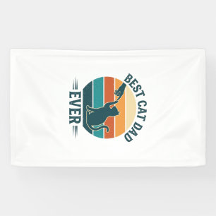 Bester Katzenvater überhaupt Vintage-Katzen-Shirt- Banner