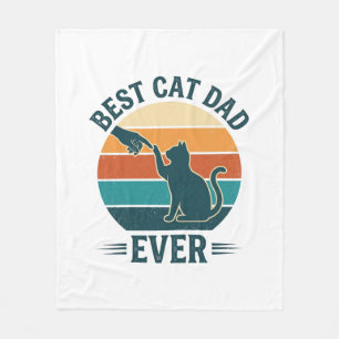 Bester Katzenvater überhaupt Vintage Katzen-Shirt  Fleecedecke