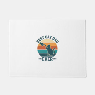 Bester Katzenvater überhaupt Vintage-Katzen-Shirt- Fußmatte