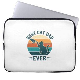 Bester Katzenvater überhaupt Vintage Katzen-Shirt  Laptopschutzhülle