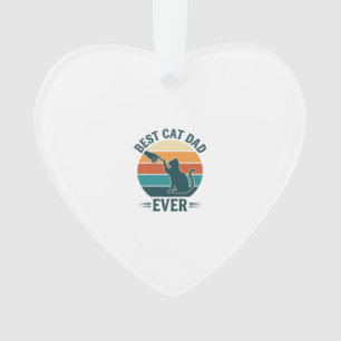 Bester Katzenvater überhaupt Vintage Katzen-Shirt Ornament