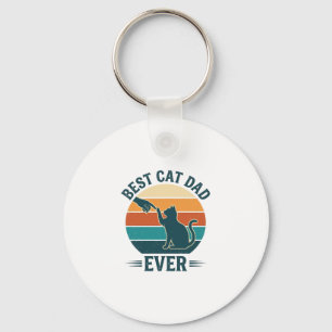 Bester Katzenvater überhaupt Vintage Katzen-Shirt Schlüsselanhänger