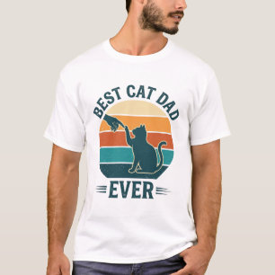 Bester Katzenvater überhaupt Vintage-Katzen-Shirt- T-Shirt