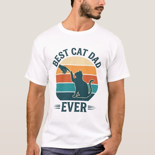 Bester Katzenvater überhaupt Vintage-Katzen-Shirt- T-Shirt (Vorderseite)