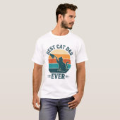 Bester Katzenvater überhaupt Vintage-Katzen-Shirt- T-Shirt (Vorne ganz)