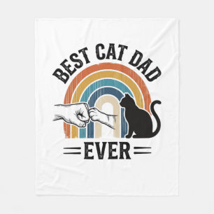 Bester Katzenvater überhaupt Vintage Katzenliebhab Fleecedecke