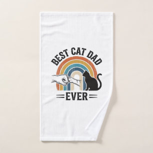 Bester Katzenvater überhaupt Vintage Katzenliebhab Handtuch