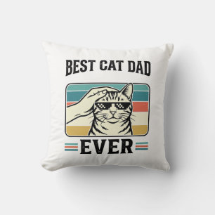 Bester Katzenvater überhaupt Vintage Katzenliebhab Kissen